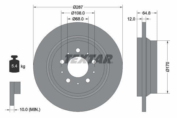 Disc frana TEXTAR PRO 92100703