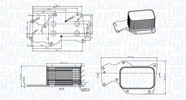 Radiator ulei, ulei motor MAGNETI MARELLI 350300004400