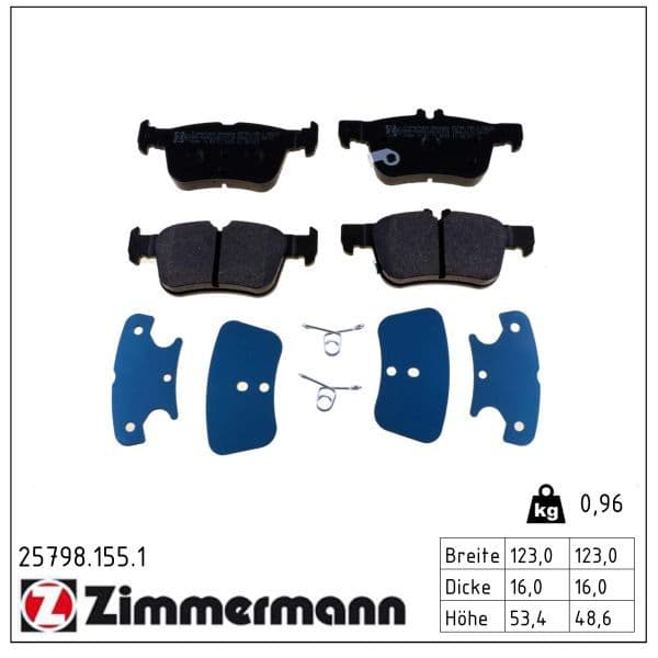 set placute frana,frana disc ZIMMERMANN 25798.155.1