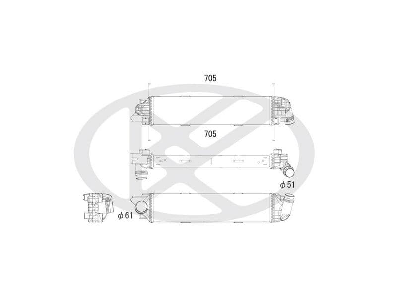 Intercooler, compresor KOYORAD IA490155