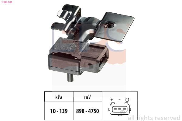 senzor presiune aer EPS Made in Italy - OE Equivalent 1.993.108