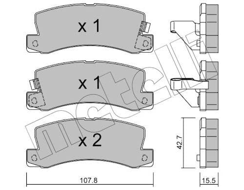 set placute frana,frana disc METELLI 22-0161-0
