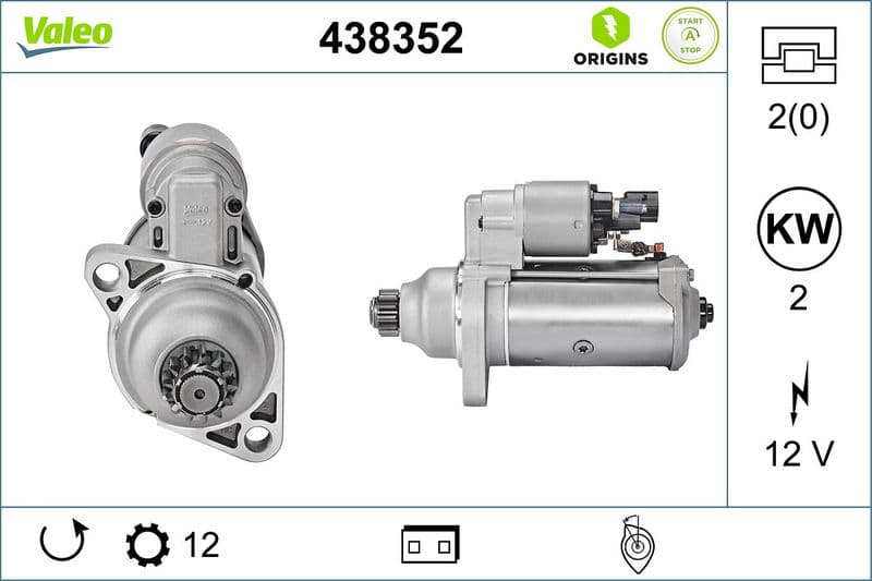starter VALEO ORIGINS NEW STOP&START OE TECHNOLOGY 438352
