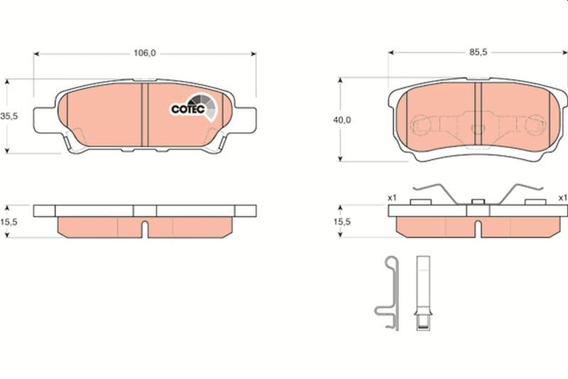 set placute frana,frana disc TRW COTEC GDB3341