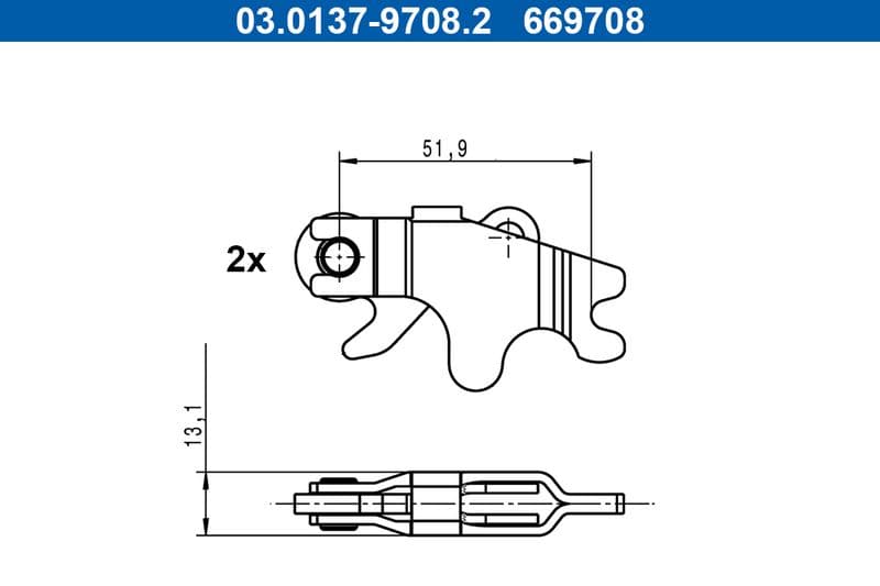 set accesorii, saboti frana parcare ATE extinderea blocării 03.0137-9708.2