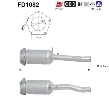 Filtru funingine/particule, sist.de esapament AS-PL FD1082