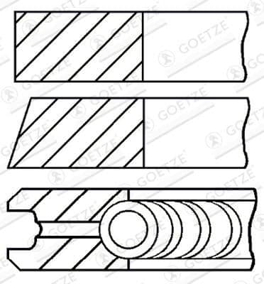 Set segmenti piston GOETZE ENGINE Goetze Diamond Coated® LKZ-Ring® 08-435706-00