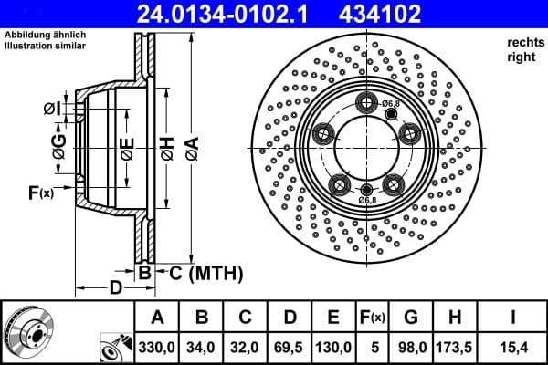 Disc frana ATE 24.0134-0102.1