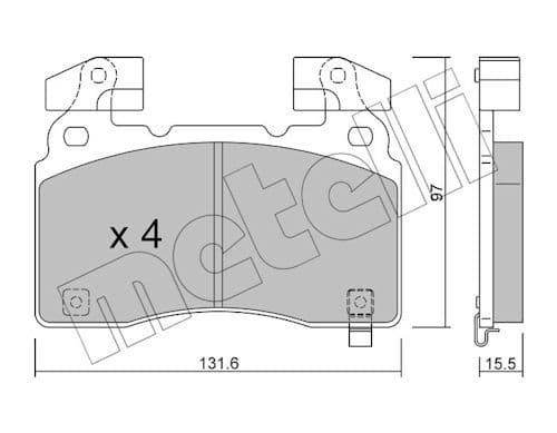 set placute frana,frana disc METELLI 22-1179-0