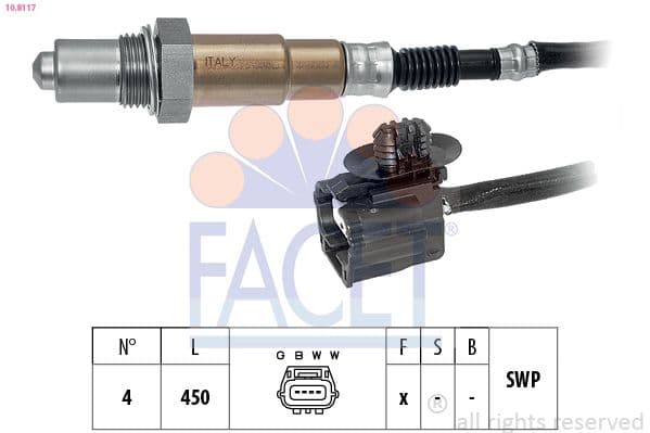 Sonda Lambda FACET Made in Italy - OE Equivalent 10.8117