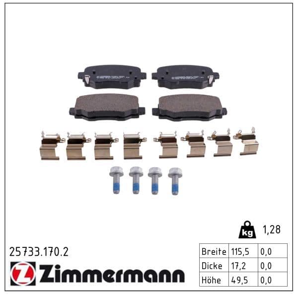 set placute frana,frana disc ZIMMERMANN 25733.170.2