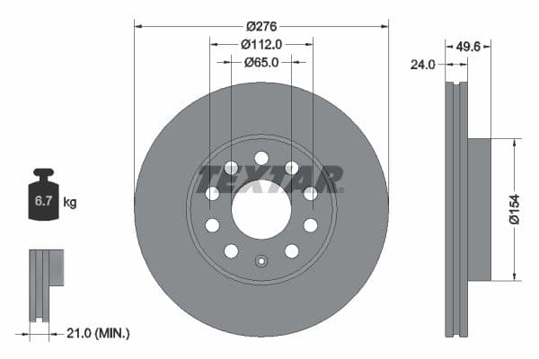 Disc frana TEXTAR PRO+ 92271905