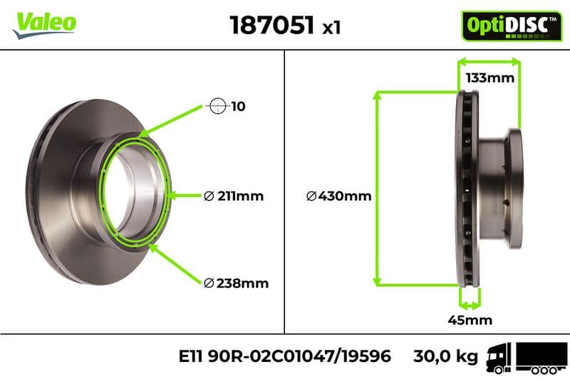 Disc frana VALEO OptiDISC 187051