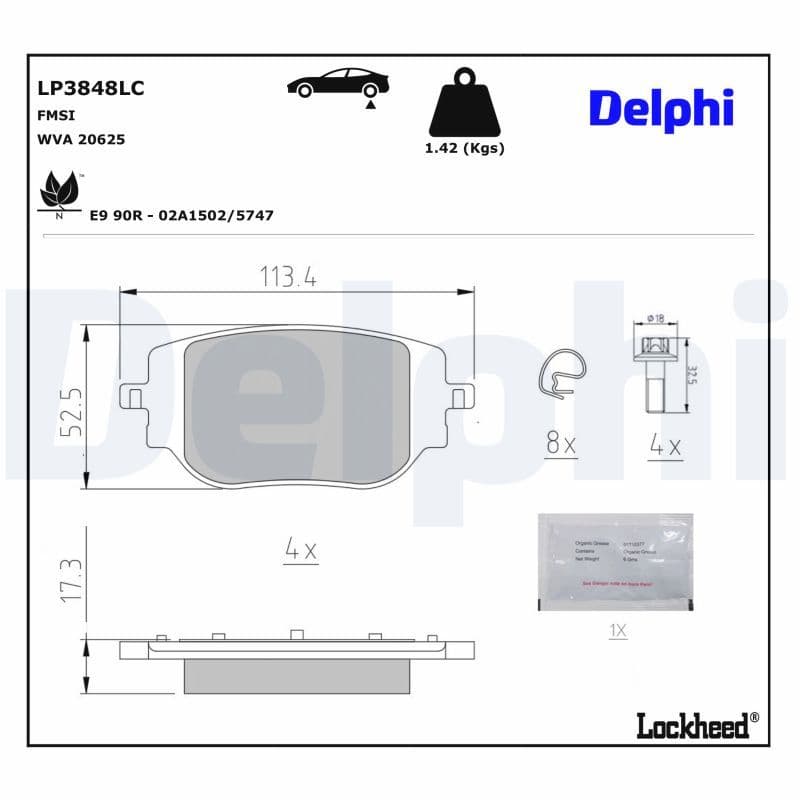 set placute frana,frana disc DELPHI LP3848LC