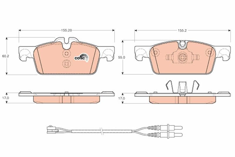 set placute frana,frana disc TRW COTEC GDB1929