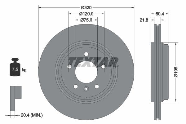 Disc frana TEXTAR PRO 92107003
