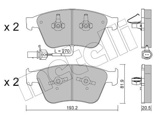 set placute frana,frana disc METELLI 22-1253-0