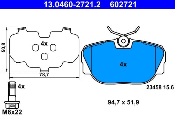set placute frana,frana disc ATE 13.0460-2721.2