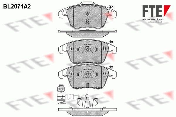 set placute frana,frana disc FTE 9010655