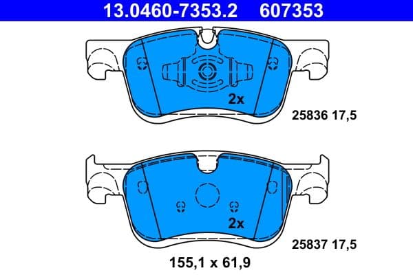 set placute frana,frana disc ATE 13.0460-7353.2