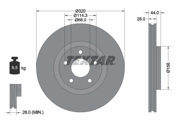 Disc frana TEXTAR PRO 92222003
