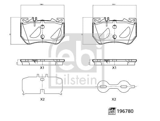 set placute frana,frana disc FEBI BILSTEIN 196780