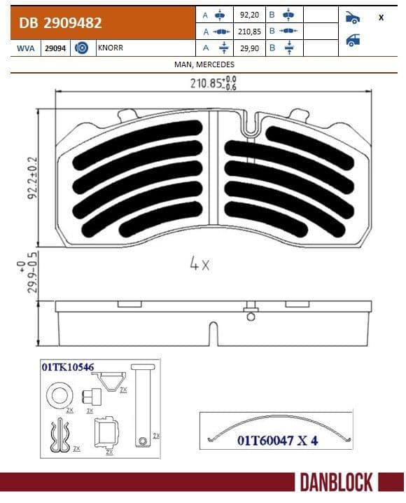 set placute frana,frana disc DANBLOCK DB 2909482