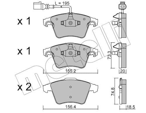 set placute frana,frana disc METELLI 22-0552-0