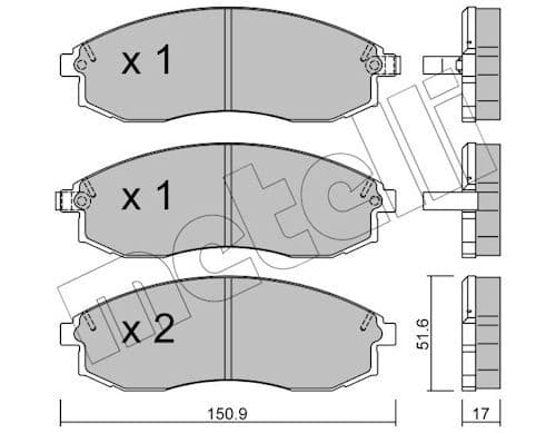 set placute frana,frana disc METELLI 22-0306-0