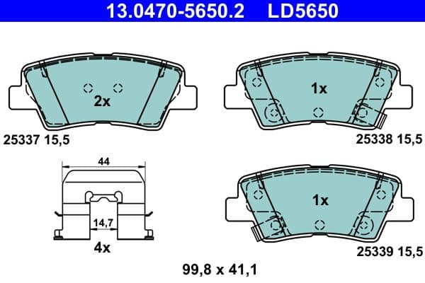 set placute frana,frana disc ATE Ceramic 13.0470-5650.2