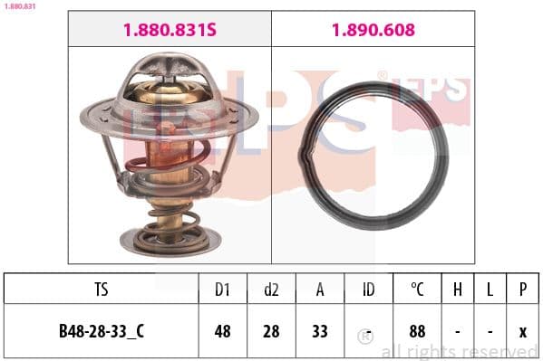 termostat,lichid racire EPS Made in Italy - OE Equivalent 1.880.831
