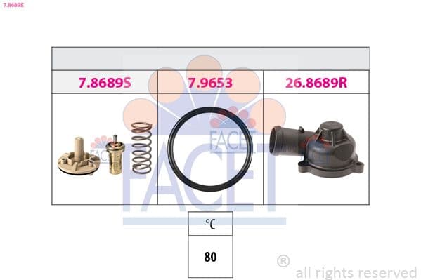 termostat,lichid racire FACET Made in Italy - OE Equivalent 7.8689K