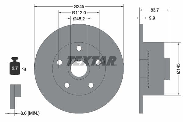 Disc frana TEXTAR PRO 92154303