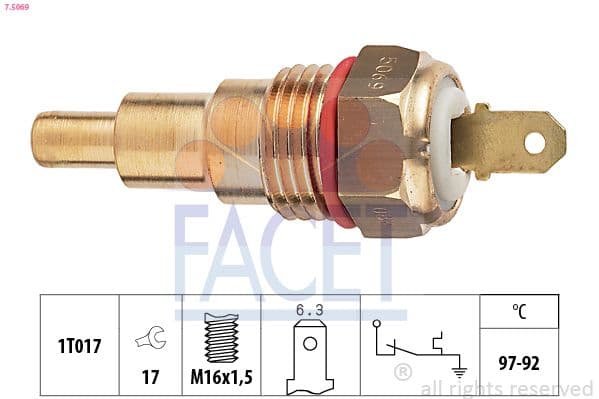 Comutator temperatura, ventilator radiator FACET 7.5069