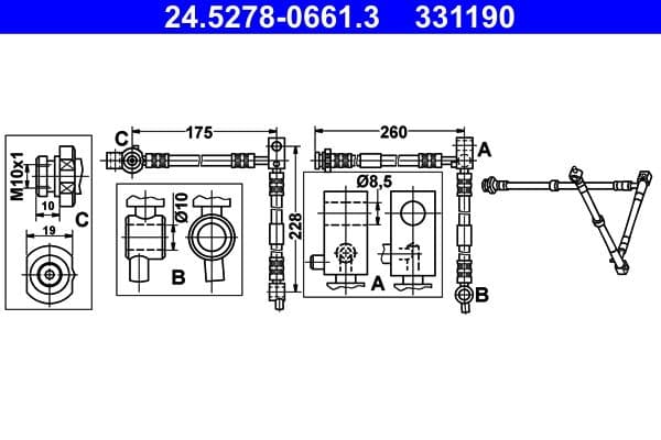 Furtun frana ATE 24.5278-0661.3