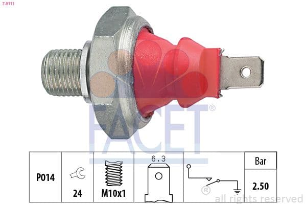 Senzor presiune ulei FACET Made in Italy - OE Equivalent 7.0111