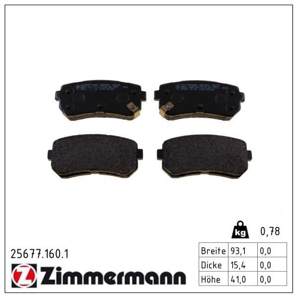 set placute frana,frana disc ZIMMERMANN 25677.160.1