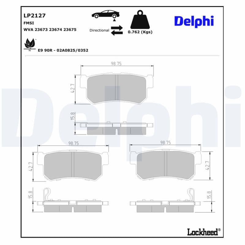 set placute frana,frana disc DELPHI LP2127