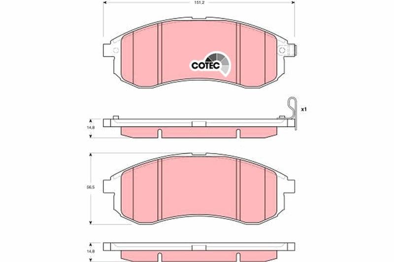 set placute frana,frana disc TRW COTEC GDB3380