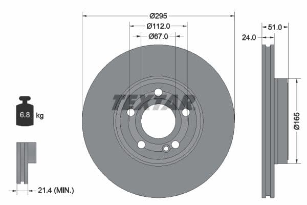 Disc frana TEXTAR PRO+ 92323505