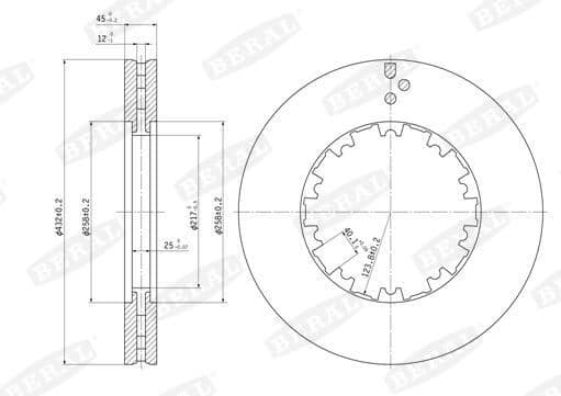 Disc frana BERAL BCR225A