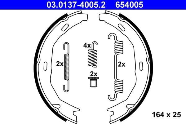 Set saboti frana, frana de mana ATE 03.0137-4005.2