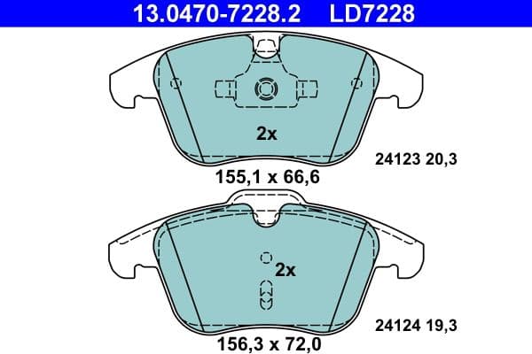 set placute frana,frana disc ATE Ceramic 13.0470-7228.2
