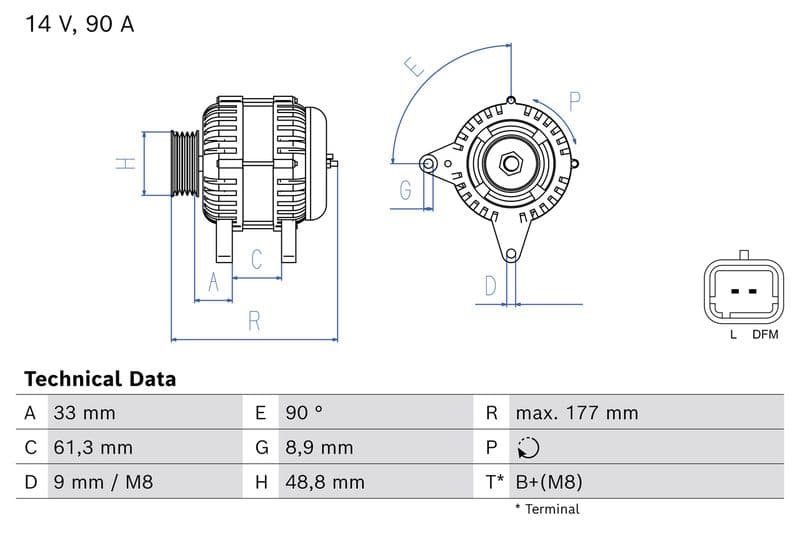 Generator / Alternator BOSCH 0 986 086 230