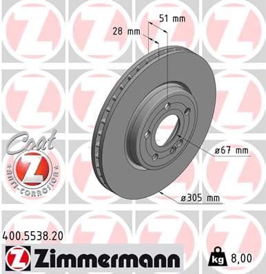 Disc frana ZIMMERMANN COAT Z 400.5538.20