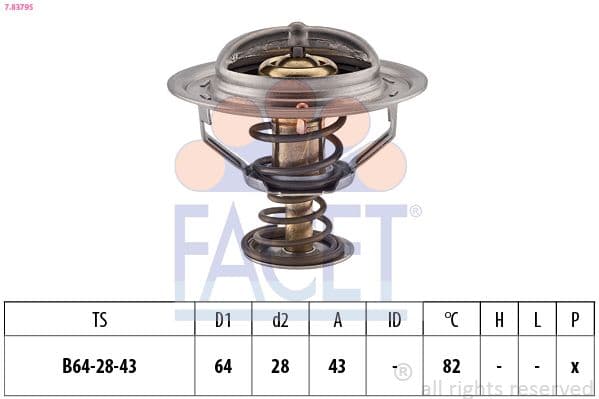 termostat,lichid racire FACET Made in Italy - OE Equivalent 7.8379S