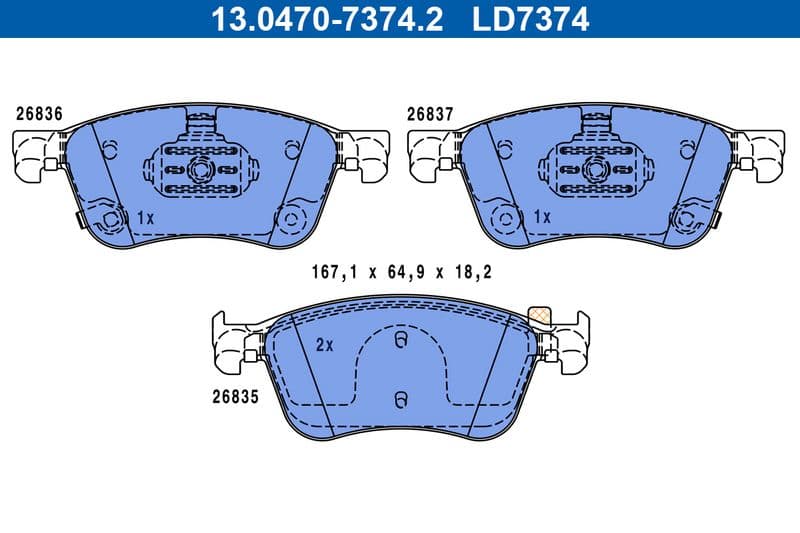 set placute frana,frana disc ATE Ceramic 13.0470-7374.2