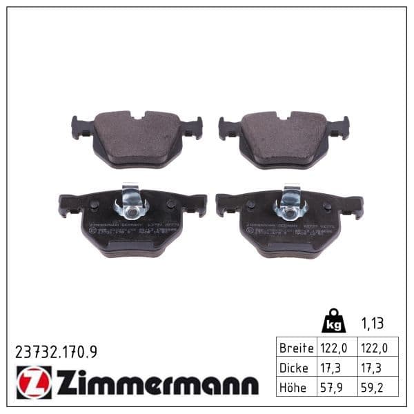 set placute frana,frana disc ZIMMERMANN pb:z 23732.170.9