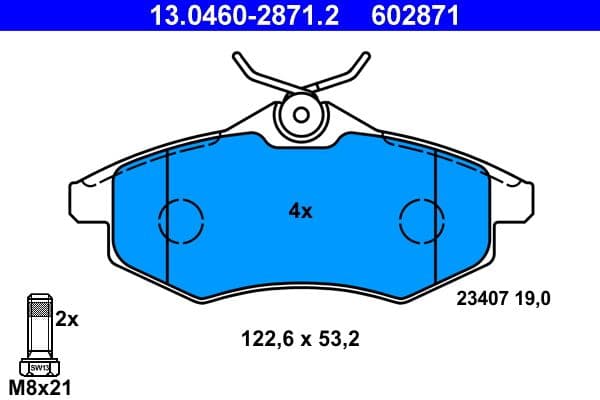 set placute frana,frana disc ATE 13.0460-2871.2