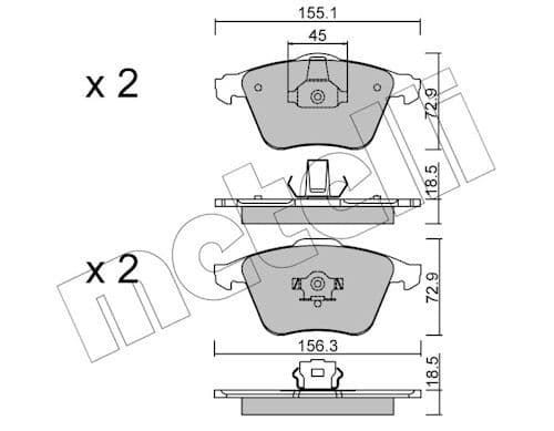 set placute frana,frana disc METELLI 22-0549-3